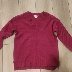 Terra & Sky V-Neck Sweater - Deep Pink Size OX/ LX